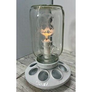 Repurposed Mason Jar Bird Feeder Lamp With Etched Owl Modern Farmhouse